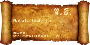 Matula Beáta névjegykártya