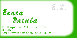 beata matula business card